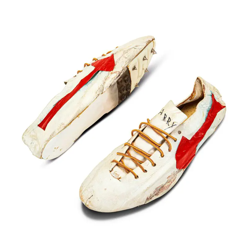 Bill Bowerman (Nike Co-Founder) Handmade Prototype Logo Track Spikes With Waffle Sole